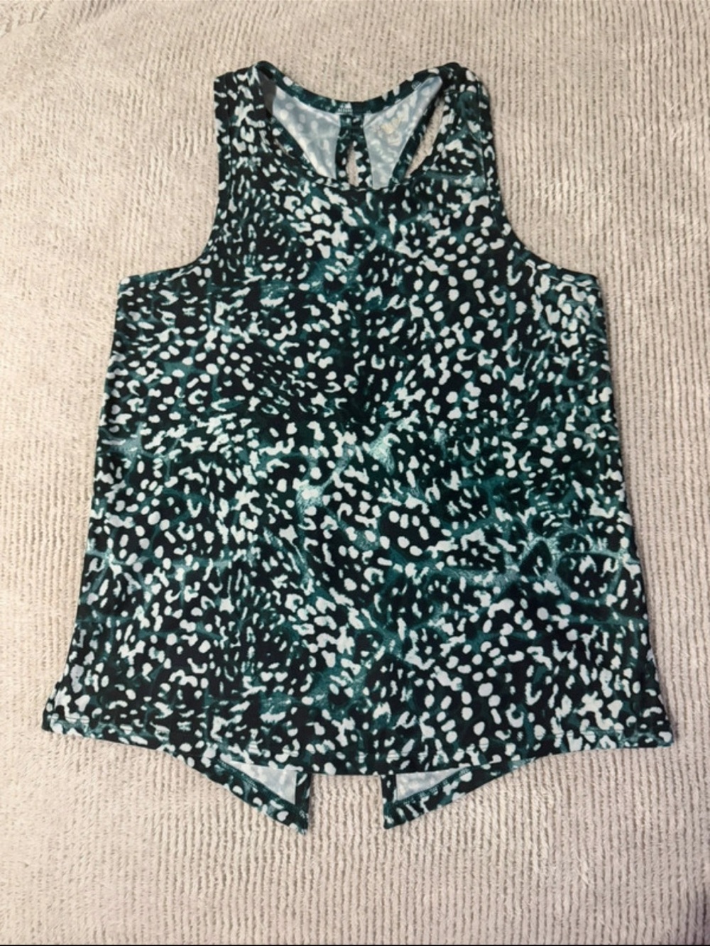 Old Navy Black and Teal Printed Sleeveless Tank Top